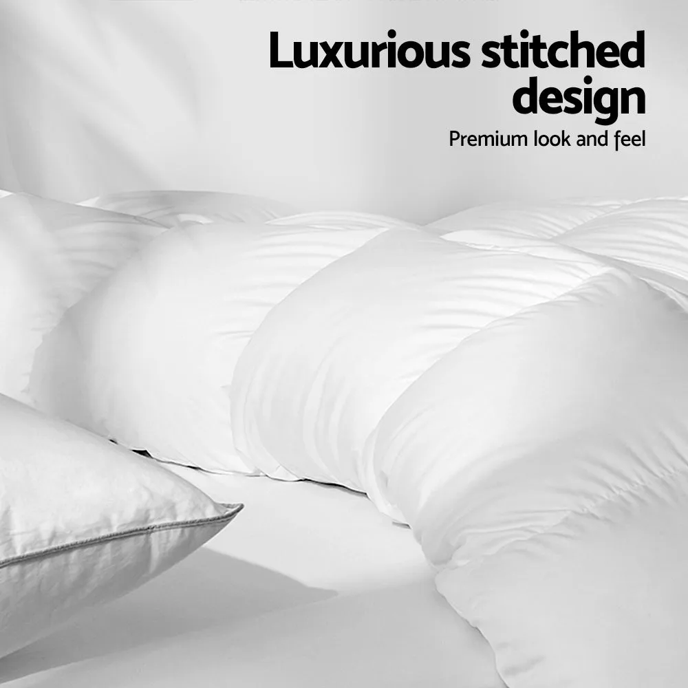 500GSM Goose Down Feather Quilt Queen - Baffle Construction Giselle Bedding