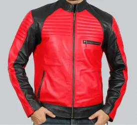 Andrew Men's Vintage Leather Biker Jacket