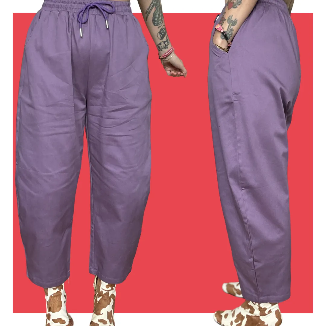 Barrel Pants - Muted Purple