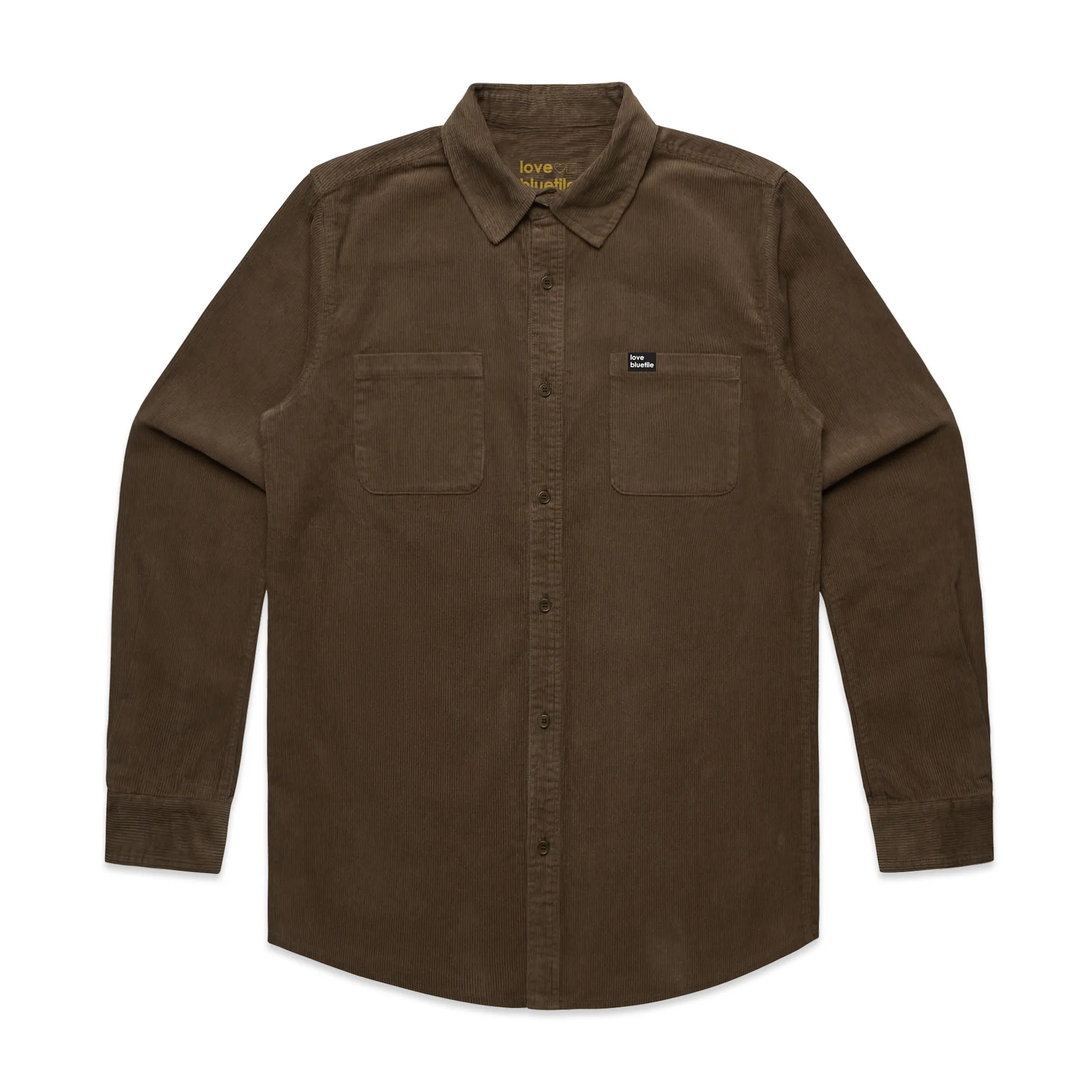 BLUETILE "LOVE BLUETILE" CORDUROY BUTTON UP WALNUT