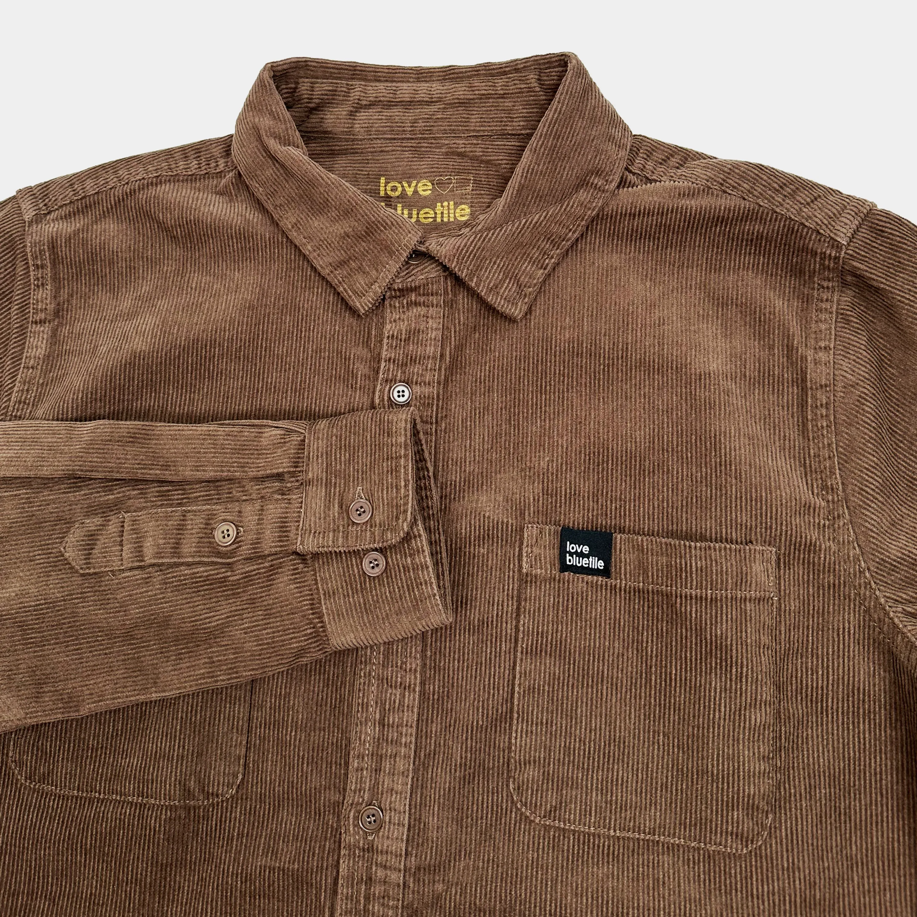 BLUETILE "LOVE BLUETILE" CORDUROY BUTTON UP WALNUT