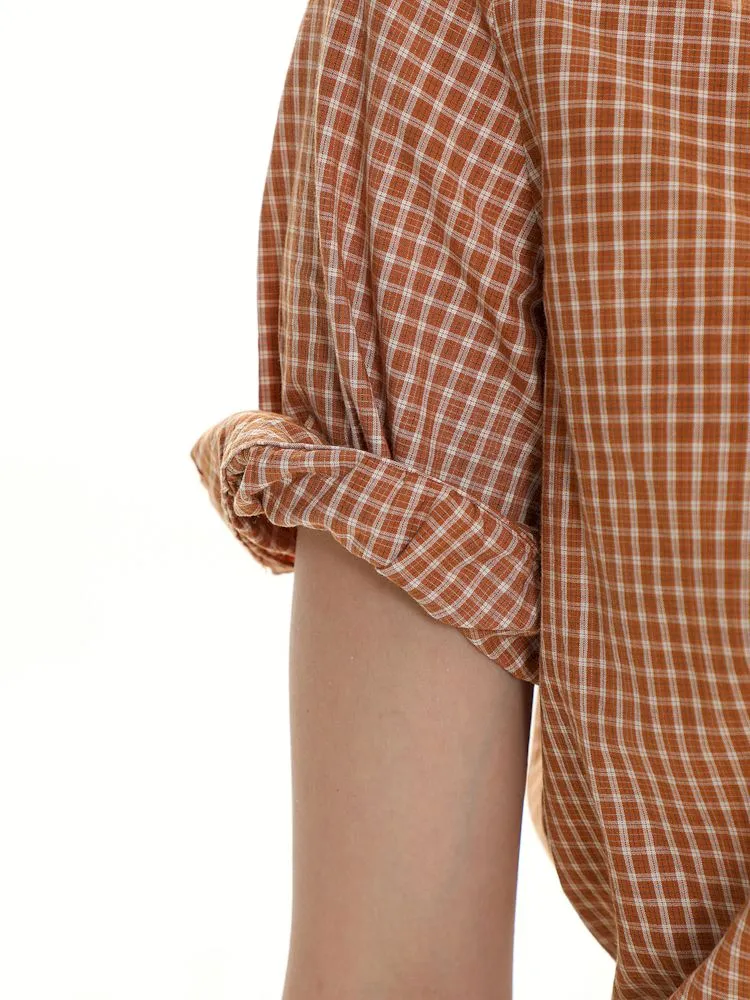 College Style Checkered Short Sleeve Shirt【s0000008581】