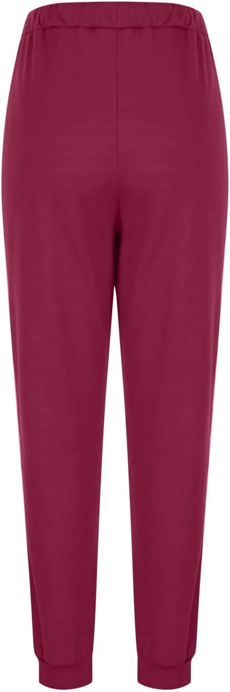 HGps8w Women's Sherpa Lined Sweatpants Pack of 2 - Winter Warm Fleece Joggers Elastic Waist Comfy Lounge Pants with Pockets
