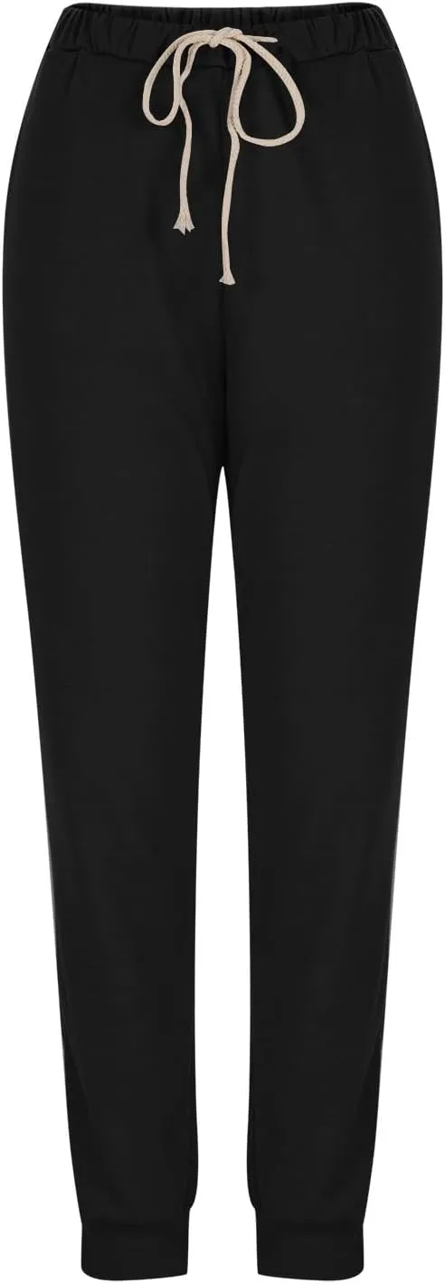 HGps8w Women's Sherpa Lined Sweatpants Pack of 2 - Winter Warm Fleece Joggers Elastic Waist Comfy Lounge Pants with Pockets