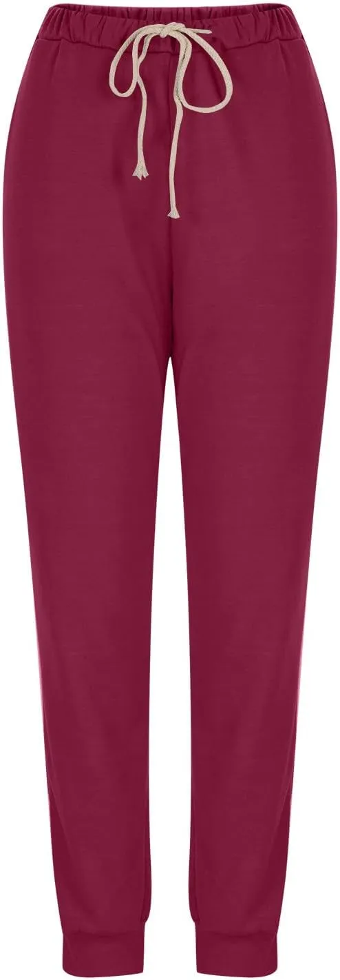 HGps8w Women's Sherpa Lined Sweatpants Pack of 2 - Winter Warm Fleece Joggers Elastic Waist Comfy Lounge Pants with Pockets