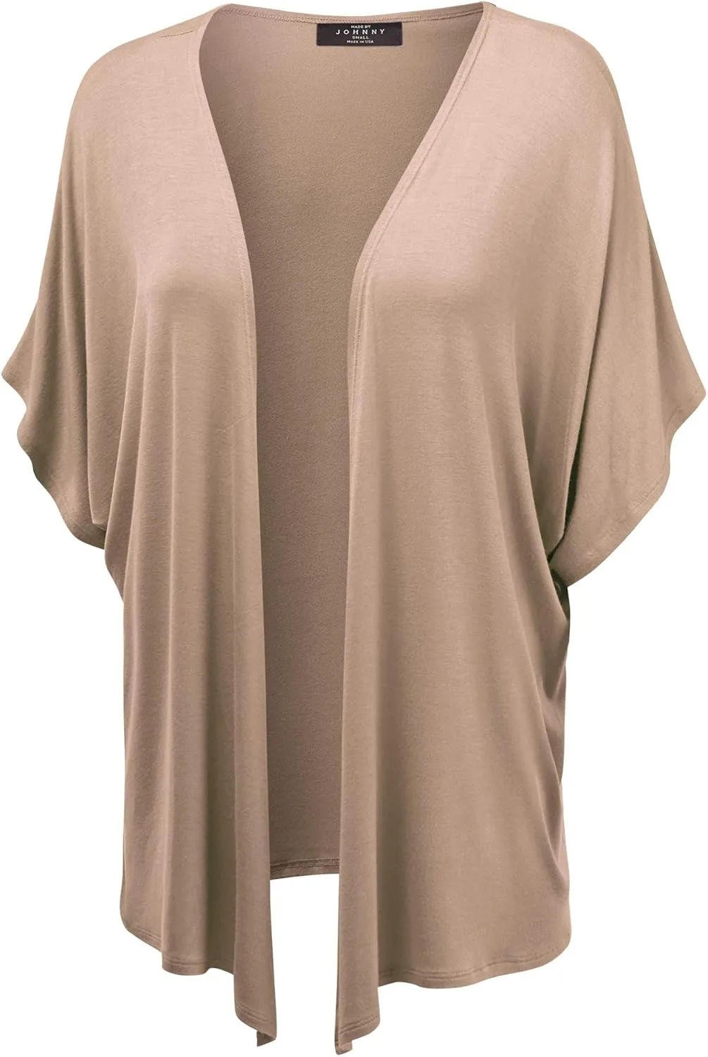 Made By Johnny Women's Kimono Style Short Sleeve Dolman Cardigan - Lightweight Open Front Summer Cover-Up