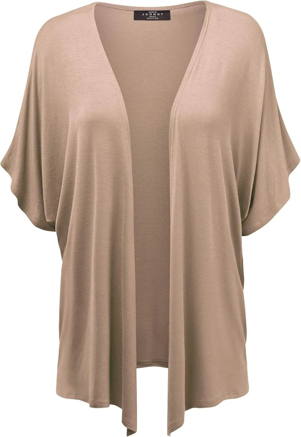 Made By Johnny Women's Kimono Style Short Sleeve Dolman Cardigan - Lightweight Open Front Summer Cover-Up