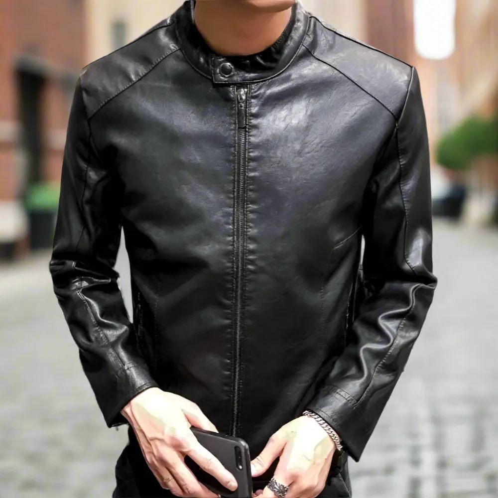 Men's Biker Faux Leather Jacket