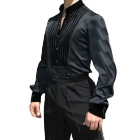 Men's Mandarin Collar Ballroom Dance Shirt