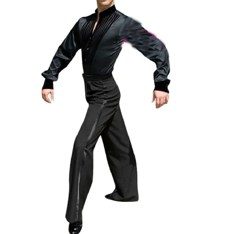 Men's Mandarin Collar Ballroom Dance Shirt