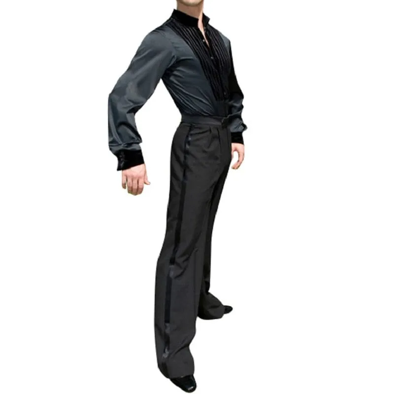 Men's Mandarin Collar Ballroom Dance Shirt