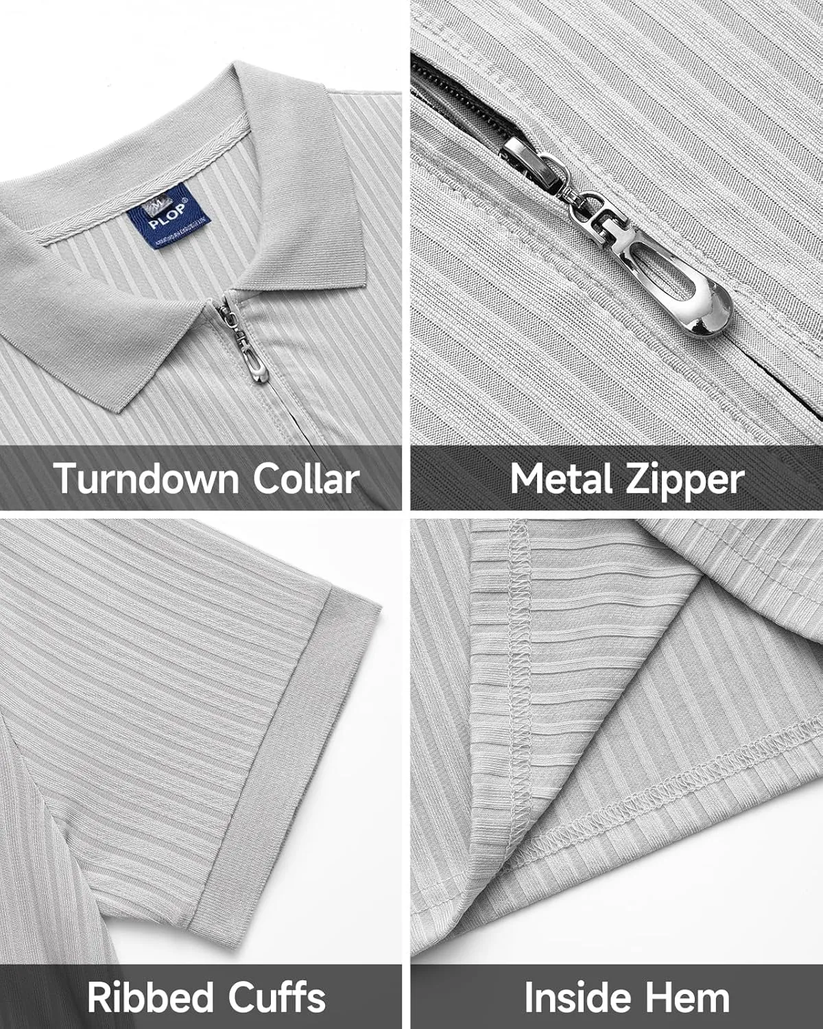 Muscle Polo Shirts for Men Slim Fit Textured Knit Polo Shirts Short Sleeve Mens Collared Shirts Casual Stylish