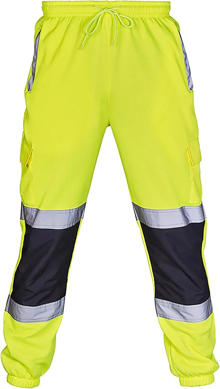 Reflective Safety Pants for Men High Visibility Waterproof Work Safety Cargo Pants Casual Trousers with Pocket