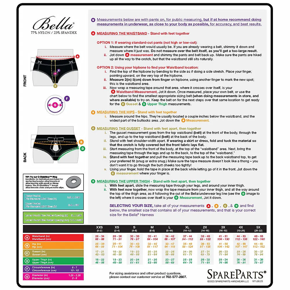 SpareParts Bella Cleavage Booty Short Harness Black Size M