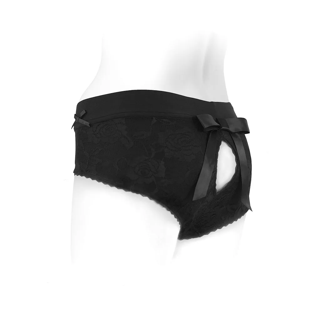 SpareParts Bella Cleavage Booty Short Harness Black Size M
