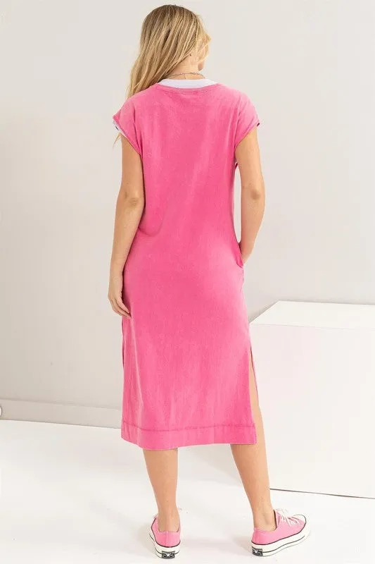 TEEK - Slouch Shoulder Comfy Sleeveless Slit Side Dress