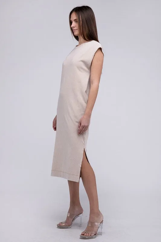 TEEK - Slouch Shoulder Comfy Sleeveless Slit Side Dress