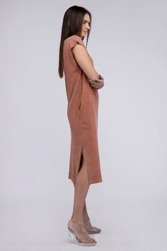 TEEK - Slouch Shoulder Comfy Sleeveless Slit Side Dress