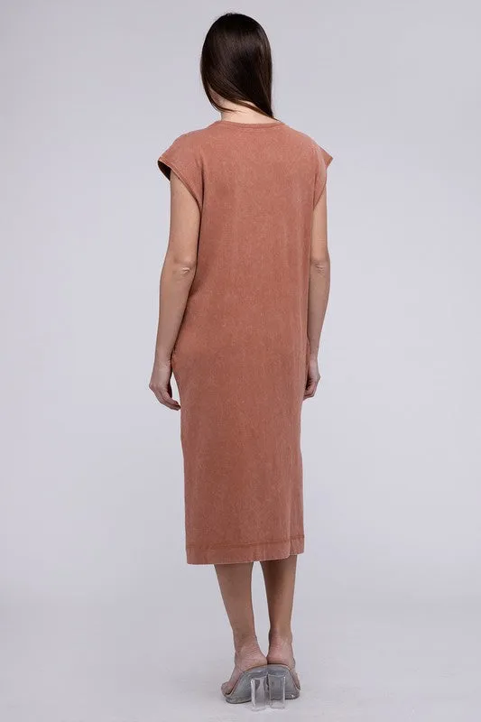TEEK - Slouch Shoulder Comfy Sleeveless Slit Side Dress
