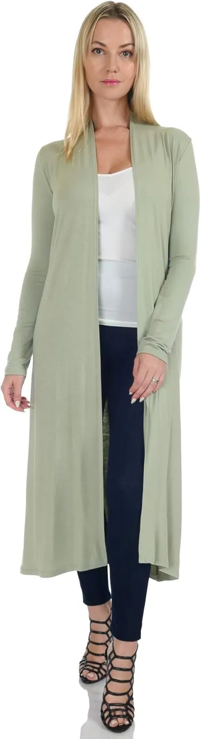 Women's Long Sleeve/Sleeveless Full Length Duster Long Open Cardigan(Sizes: S-5X)