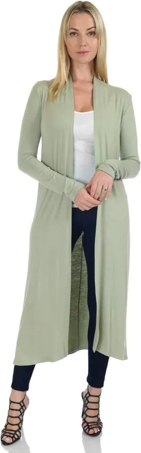 Women's Long Sleeve/Sleeveless Full Length Duster Long Open Cardigan(Sizes: S-5X)