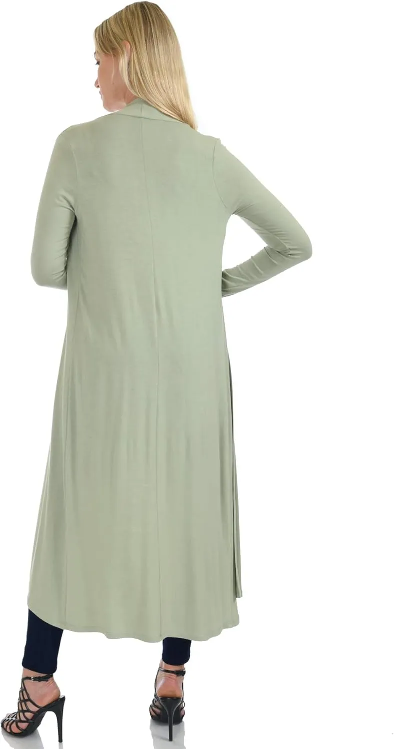 Women's Long Sleeve/Sleeveless Full Length Duster Long Open Cardigan(Sizes: S-5X)