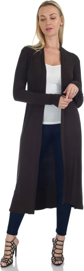 Women's Long Sleeve/Sleeveless Full Length Duster Long Open Cardigan(Sizes: S-5X)