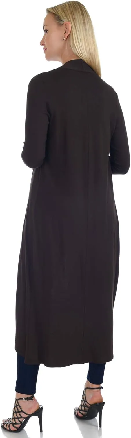 Women's Long Sleeve/Sleeveless Full Length Duster Long Open Cardigan(Sizes: S-5X)