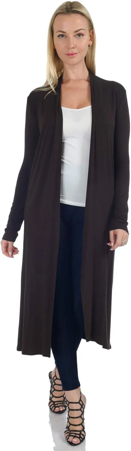 Women's Long Sleeve/Sleeveless Full Length Duster Long Open Cardigan(Sizes: S-5X)